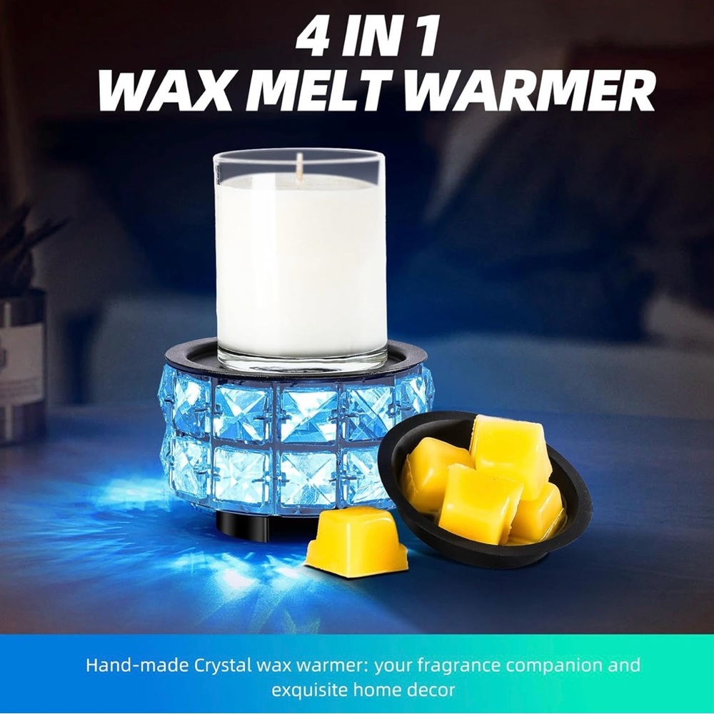 Blue NWT Crystal Wax and Candle Warmer - 2 Designs - Picture 3 of 10